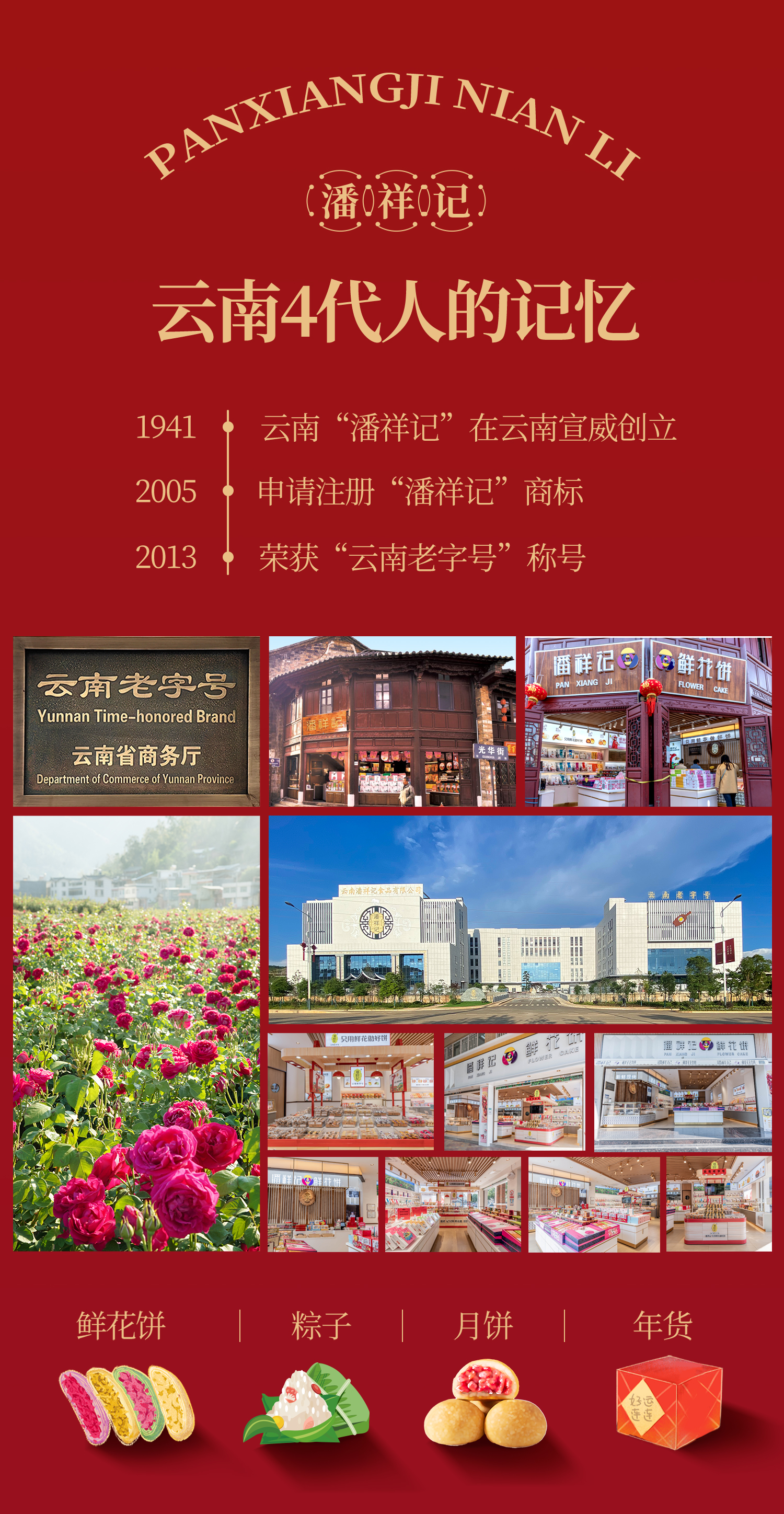 潘祥记宋韵风华春节过年货送礼云南特产鲜花饼糕点心礼盒