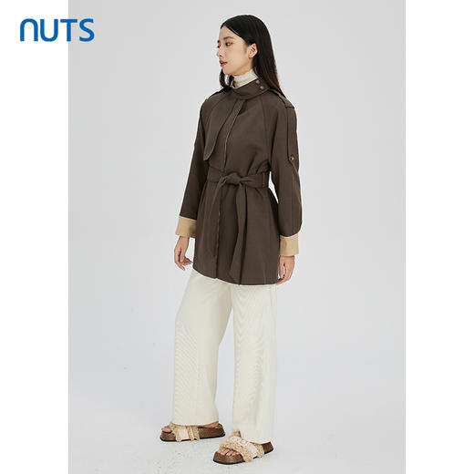 NUTS纯色高级设计感百搭收腰显瘦通勤中款外套女241042537 商品图4