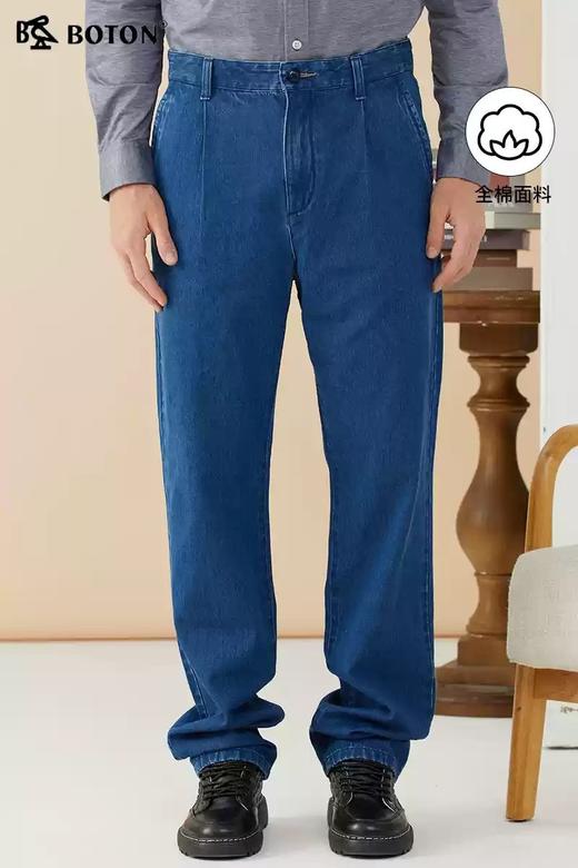 【棉弹舒适】波顿男士春秋高端宽松牛仔长裤ME828322 商品图1