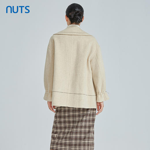 NUTS冬款设计感气质时尚简约百搭双面毛呢大衣中外套女241155147 商品图4
