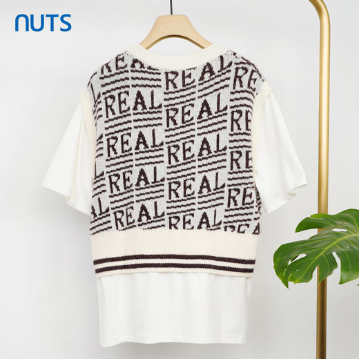 NUTS商场同款宽松洋气圆领针织毛衣女131052112 商品图1