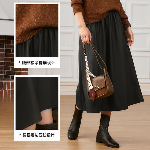 
OLrain欧芮儿法式半身裙女冬季2024新款名媛高级百搭伞形中长半裙 商品图4