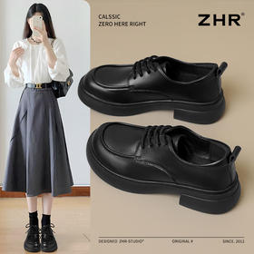 ZHR单鞋女2025新款舒适时尚ins小皮鞋高级英伦单鞋网红百搭乐福鞋
