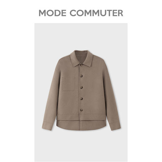 MC |MODE COMMUTER冬季假两件翻领双面呢大衣短款大衣男MCD106010J 商品图4