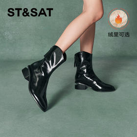 【绒里可选】星期六气质尖头显瘦V口时装靴SSC4116642/SSC4118642