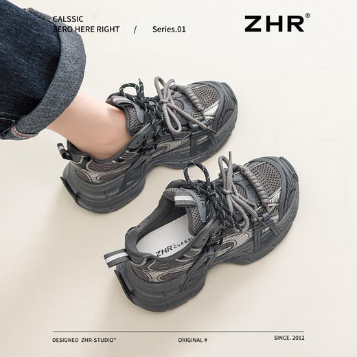 ZHR则则厚底内增高老爹鞋女2024新款ins时尚百搭超软运动休闲鞋女 商品图8
