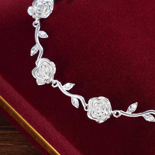 子佩集S990银【遇见繁华】手链【MXSL008】玫瑰花纯银花丝2412 商品图3
