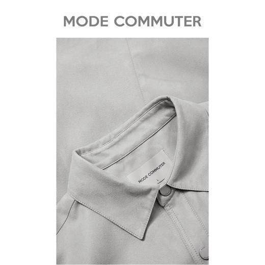 MC |MODE COMMUTER秋季不对称设计仿麂皮翻领夹克外套男MCD121025H 商品图2