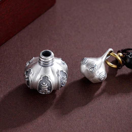 子佩集S999银【真言福禄】钥匙扣【DZ957】纯银仿古葫芦可打开小摆件2412 商品图2
