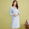 EITIE爱特爱精致高级感浅蓝色V领粗花呢气质连衣裙2025春季新款A2507501 商品缩略图3