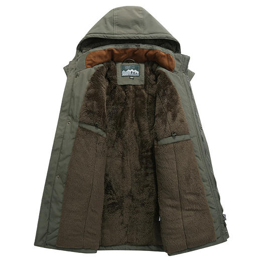 冬季棉衣男加绒加厚宽松休闲中年多袋棉袄抗寒棉服 商品图4