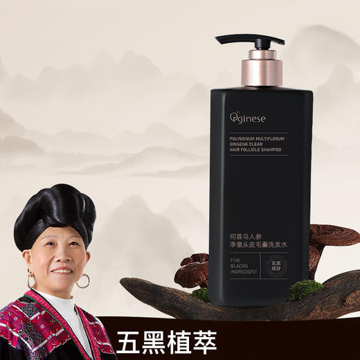 热卖！五黑植萃 滋养头皮 欧橘Orginese 何首乌人参净澈头皮毛囊洗发水 500ml/瓶 商品图3