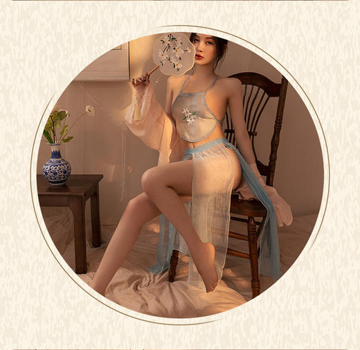 【双旦狂欢·钜惠来袭】【情趣内衣】大象【妃诱】性感纯欲汉服古装异域女睡袍套装 商品图2