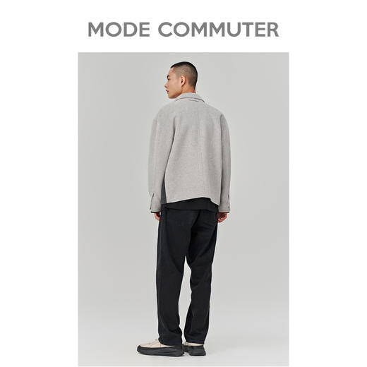 MC |MODE COMMUTER冬季翻领撞色隐藏式插袋短大衣外套男MCD106009J 商品图2