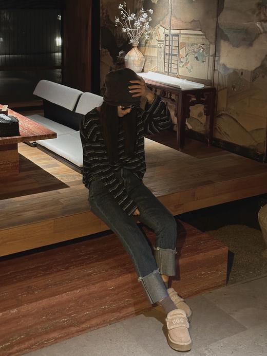 顺丰包邮洛诗琳35658经典不过时的原牛仔深蓝色调 慵懒随性舒适好穿翻折毛边九分裤牛仔裤729 商品图5