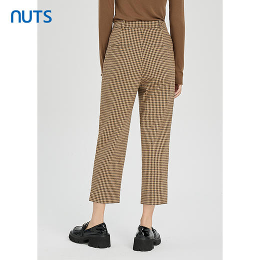 NUTS春秋款气质百搭高腰直筒显瘦格子休闲西装长裤女241073194B 商品图4