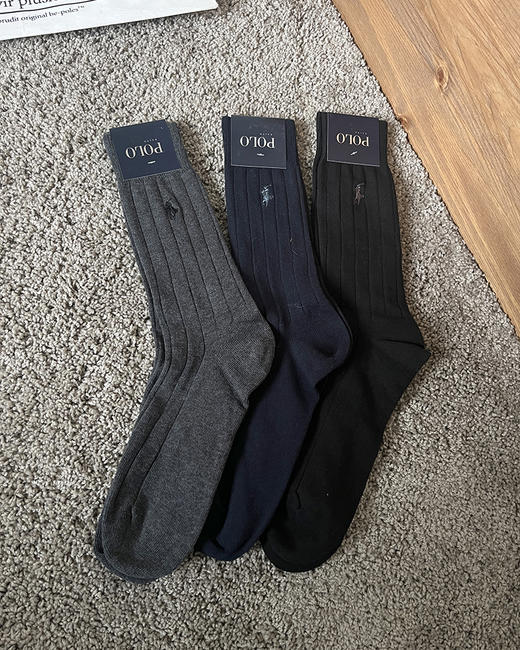 现货 THS 12.30-无 PL男士 马球polo刺绣小马标长筒针织袜 5色  CU288 商品图2