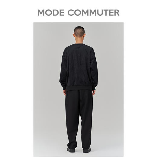 MC |MODE COMMUTER冬季logo印花灯芯绒拼接挺括圆领卫衣男MCD131003J 商品图2