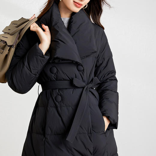 【高货kbnq】全新升级【铂金会员882/天猫1189/差价307】(25622) 洛诗琳收腰厚款东北极寒保暖白鸭绒过膝秋冬洋气女士外套 商品图2