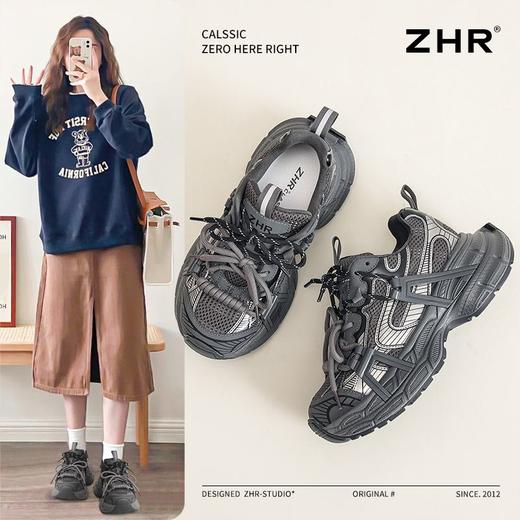 ZHR则则厚底内增高老爹鞋女2024新款ins时尚百搭超软运动休闲鞋女 商品图1
