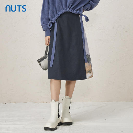 NUTS冬季新品时尚通勤高腰宽松遮肉显瘦半身裙女343061162 商品图3