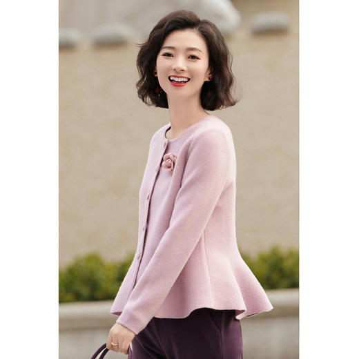 西子/【时光美人】经典花苞鱼尾摆针织小香风开衫/MSBH668 商品图2
