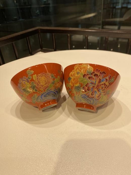 油红珐琅花卉主人杯 商品图0