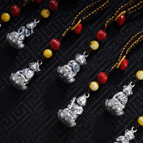 子佩集S999银【生肖护法】钥匙扣【PJ000562】纯银仿古十二生肖底座可转动2412