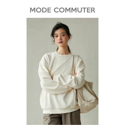 MC |MODE COMMUTER秋季灯芯绒落肩圆领卫衣男MCD131002G 商品图3