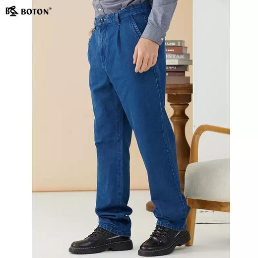 【棉弹舒适】波顿男士春秋高端宽松牛仔长裤ME828322 商品图5