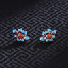 子佩集S925银【莲花沁影】耳钉【ES00239】纯银珐琅彩2412 商品缩略图1
