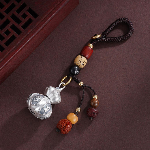 子佩集S999银【真言福禄】钥匙扣【DZ957】纯银仿古葫芦可打开小摆件2412 商品图3