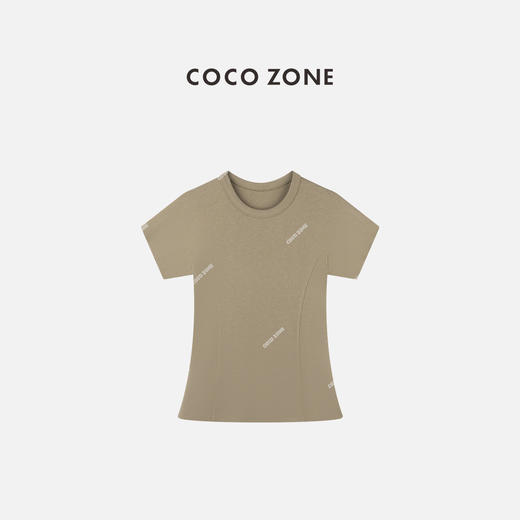 COCO ZONE 女士简约纯色T恤休闲圆领短袖上衣CC1C1936 商品图0