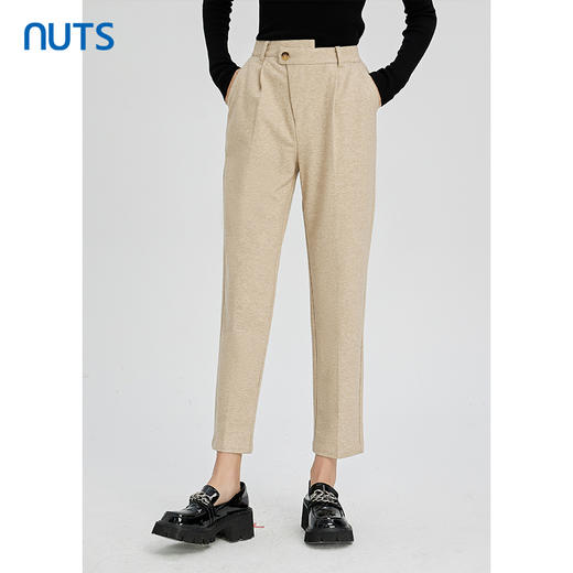 NUTS秋冬款高级设计感简约直筒显瘦百搭高腰休闲长裤女241073145 商品图0