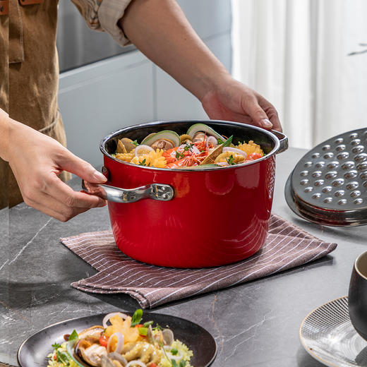 神田钛彩米微压炖锅22cm(赠硅胶铲) ，久烧不黑，质保30年！ 商品图7