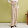 EITIE爱特爱通勤百搭垂坠宽松高级感卡其色阔腿休闲裤春新款A2505503 商品缩略图3