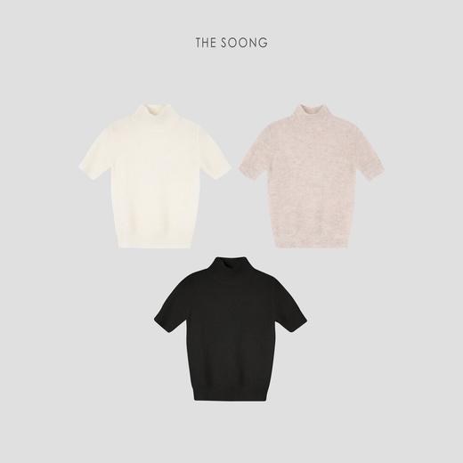 THESOONG25年早春系列羊驼毛软糯半高领绒感短袖上衣HBMY6202 商品图2