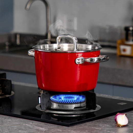 神田钛彩米微压炖锅22cm(赠硅胶铲) ，久烧不黑，质保30年！ 商品图1