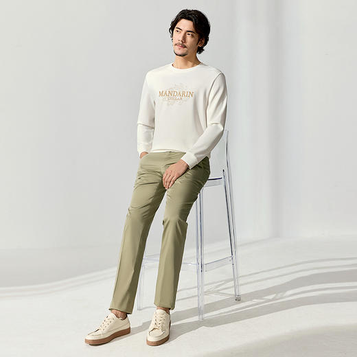 【中华立领】柒牌男士圆领卫衣春季新款时尚简约舒适百搭套头上衣128W70200 商品图3