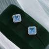 子佩集S925银【蓝海徐行】耳钉【YEH-0596】纯银蓝锆石时尚方块2412 商品缩略图1