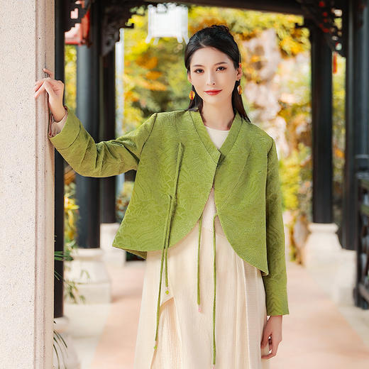 新中式设计 | 帘青提花外套 | 现货加急发 商品图2