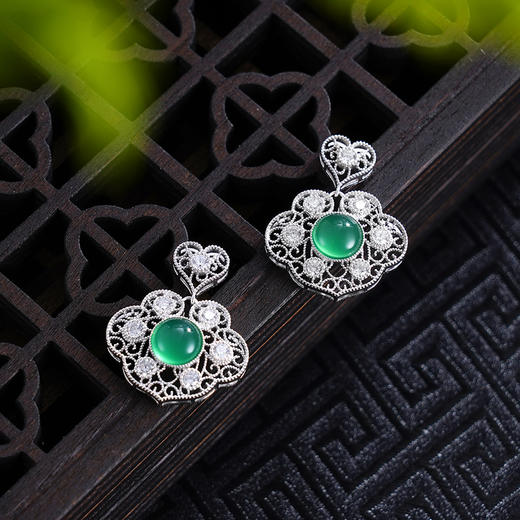 子佩集S925银【锁清梦】耳钉【AJ01352】纯银时尚2412 商品图1