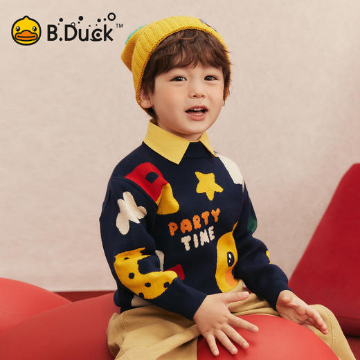 bduck小黄鸭童装冬季男女童毛衣针织衫拜年服90-130 BF5512057 商品图0
