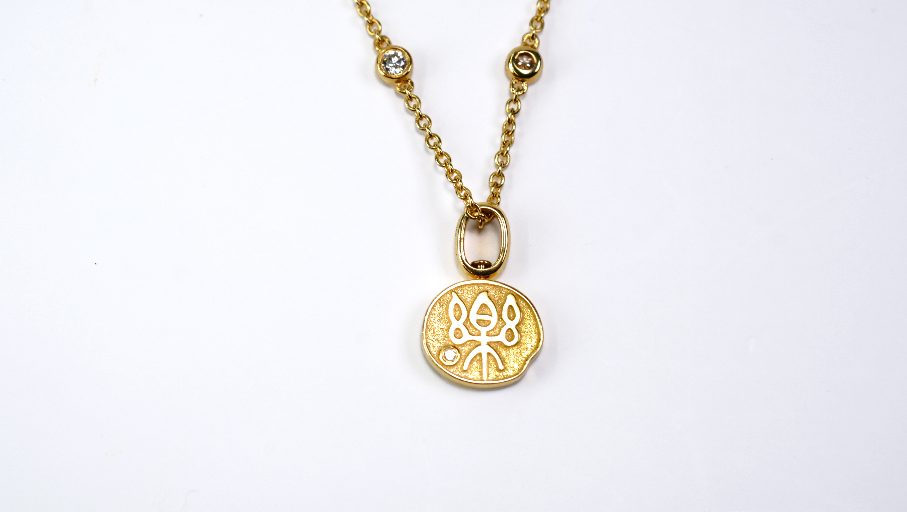 18K 吉祥如意 双面吉祥牌