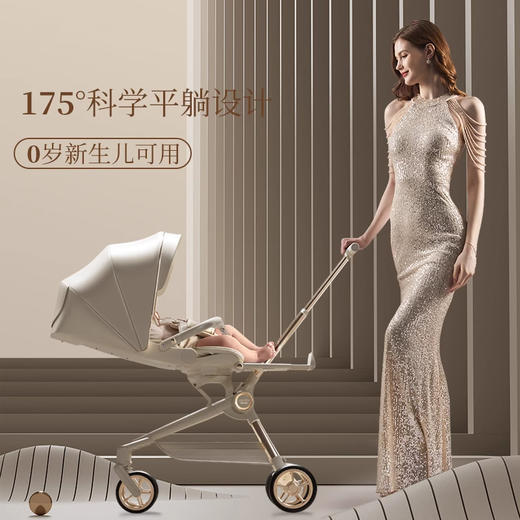 德拉玛遛娃神器可坐可躺高景观轻便折叠婴儿车溜娃手推车宝宝Q2 plus 大轮版 商品图4