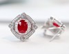 2.2ct刻面红宝石耳钉 商品缩略图1