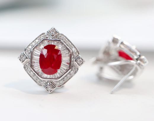 2.2ct刻面红宝石耳钉 商品图1