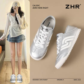 优选丨ZHR则则平底两穿德训鞋真皮轻便女鞋春秋款ins百搭休闲鞋小白鞋女