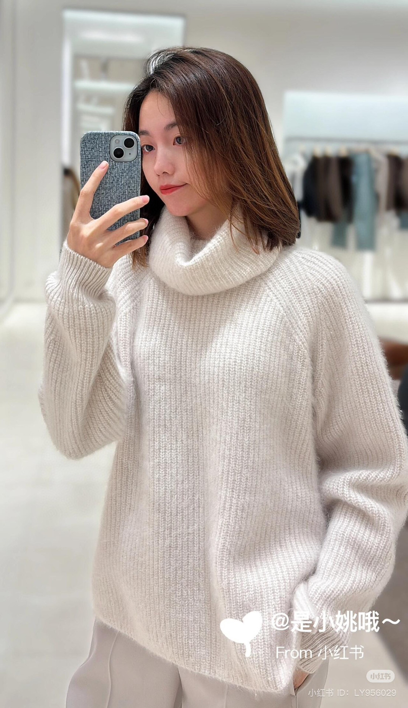 1216-1 断码亏清无退换 独家圆正 小禾强缩羊绒合股纱 重磅套头罩衫 保暖胜羽绒