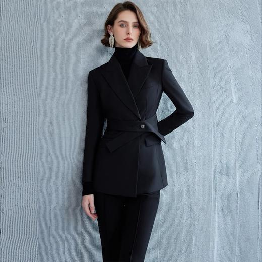 IWY/石墨黑色正装女套装面试职业装高级感正式场合收腰西服外套秋冬款CP2086 商品图0